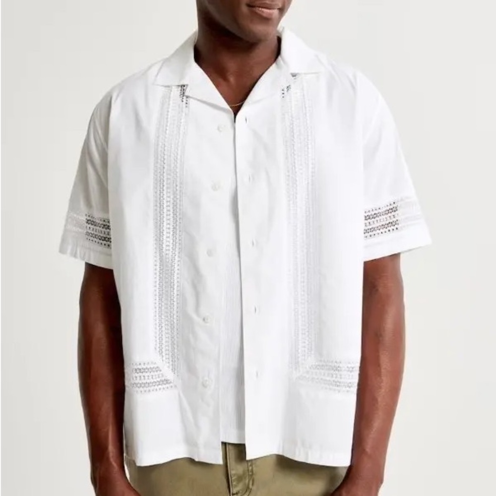 Abercrombie Button Up with Crochet Details
